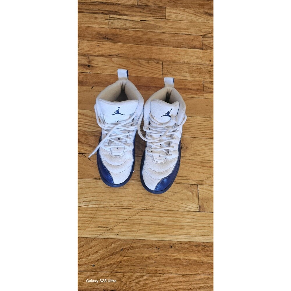 Jordan Air Jordan 12 Boys High Top Sneakers White Blue 1Y